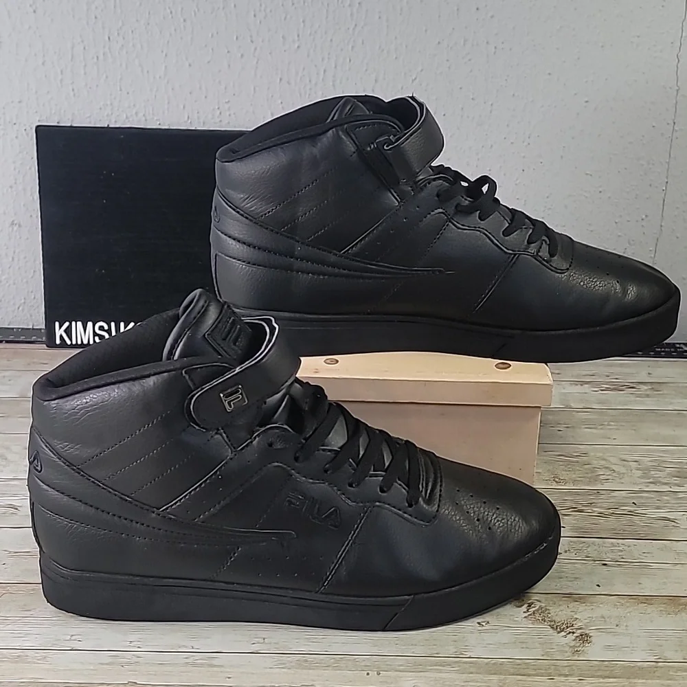 FILA Men's Vulc 13 Mid Plus Sneaker Black/Black Size 12‎ Style # 1CM00347-001